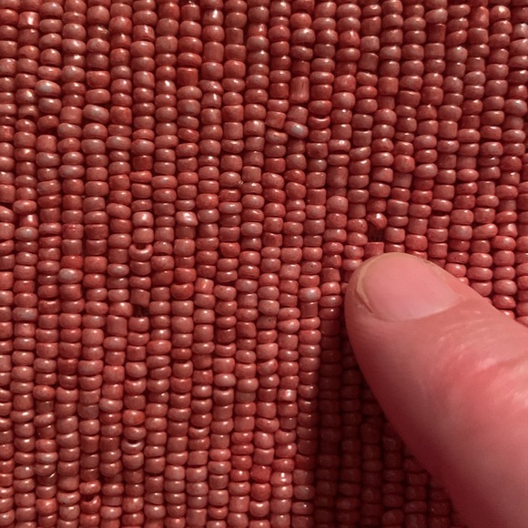 Anthropologie Peach and White Beaded Clutch - Picture 5 of 7